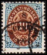 1902. Surcharge. Local, Black Surcharge. 8 CENTS 1902 On 10 C. Blue/brown. Normal Frame. (Michel: 24 A I) - JF128280 - Danish West Indies