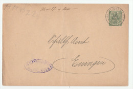 1900 REUTLINGEN COURT Wurttemberg POSTAL STATIONERY COVER To Eningen , Stamps,  Germany - Postwaardestukken