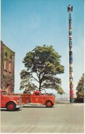 Tacoma Washington, World's Tallest Totem Pole, Fire Engine, C1950s/60s Vintage Postcard - Tacoma
