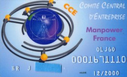 CARTE D'ENTREPRISE  MANPOWER FRANCE  CCE Comité Central D'Entreprise  N - Andere & Zonder Classificatie