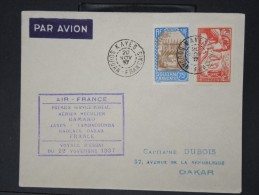 FRANCE-Voyage D éssai Air France  De Kayes à Dakar  Obl 20 Nov 1937  Jolie Lettre Lot P 5619 - Briefe U. Dokumente