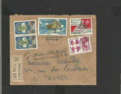 Enveloppe Recommandée Monaco 1967 Cachet D'arrivée En Lettres Italiques "absent, Avisé Le...instance TROYES" - Cartas & Documentos