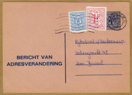 Carte Entier Postal Bericht Van Adresverandering Merksem 1 à Brussel - Addr. Chang.