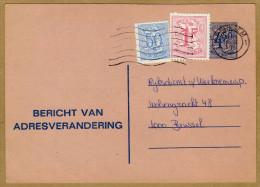 Carte Entier Postal Bericht Van Adresverandering Merksem 1 à Brussel - Adreswijziging