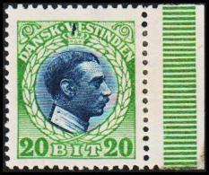 1915-1916. Chr. X. 20 Bit Blue/green Variety. (Michel: 52) - JF128305 - Dänisch-Westindien