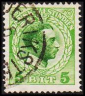 1915-1916. Chr. X. 5 Bit Green. Variety. (Michel: 49) - JF128287 - Danish West Indies