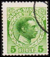 1915-1916. Chr. X. 5 Bit Green. Variety. (Michel: 49) - JF128289 - Dänisch-Westindien
