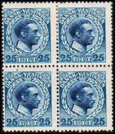 1915-1916. Chr. X. 25 Bit Blue/blue. 4-block With Two Stamps Never Hinged. (Michel: 53) - JF128365 - Deens West-Indië