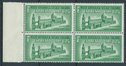 1944 RSI ESPRESSO DUOMO DI PALERMO QUARTINA MNH ** - VA11-3 - Posta Espresso