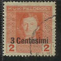 OCCUPAZIONE AUSTRIACA 1918 CENT. 3 SU 2 H USATO USED OBLITERE´ - Oest. Besetzung