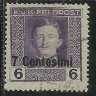 OCCUPAZIONE AUSTRIACA 1918 CENT. 7 SU 6 H USATO USED OBLITERE´ - Oest. Besetzung