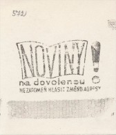 J1707 - Czechoslovakia (1945-79) Control Imprint Stamp Machine (R!): Newspaper On Vacation! Remember To Report A Chang.. - Ensayos & Reimpresiones