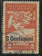 OCCUPAZIONE AUSTRIACA 1918 ESPRESSO SPECIAL DELIVERY CENT. 3 SU 2 H USATO USED OBLITERE´ - Oostenrijkse Bezetting