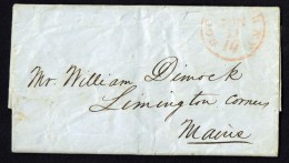 1851  Folded Letter  Red Rochester NY 10 To Livingston Corner ME -  Family - …-1845 Voorfilatelie