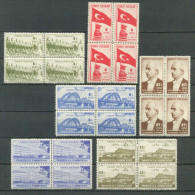 1943 TURKEY THE 20TH ANNIVERSARY OF TURKISH REPUBLIC BLOCK OF 4 MNH ** - Ungebraucht