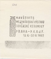 J1838 - Czechoslovakia (1945-79) Control Imprint Stamp Machine (R!): Visit International Exhibit. Contemporary Ceramics - Probe- Und Nachdrucke