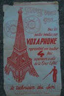 75- PARIS - TOUR EIFFEL- RARE AFFICHE RADIO VOXAPHONE - SONORISATION- 115 FG POISSONNIERE- - Affiches