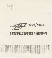 J1918 - Czechoslovakia (1945-79) Control Imprint Stamp Machine (R!): "40" 1923/1963 Czechoslovak Airlines - Probe- Und Nachdrucke