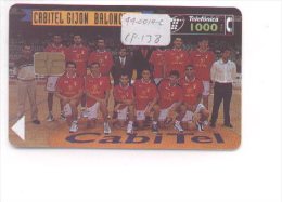 Tt15-81. Tarjeta Telefónica España Usada. Cabitel. Gijón Baloncesto - Sonstige & Ohne Zuordnung