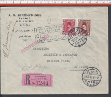 EGYPTE - 1931 -  LETTRE RECOMMANDE DU CAIRE VERS LE CAIRE ET RETOUR A L'ENVOYEUR - - Covers & Documents