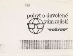 J2080 - Czechoslovakia (1945-79) Control Imprint Stamp Machine (R!): Stay On Holiday Will Ensure REKREA - Probe- Und Nachdrucke