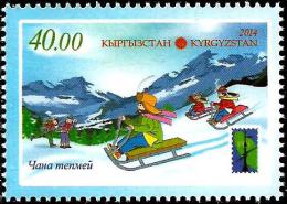 Kyrgyzstan - 2014 - Winter Sports - Tobogganing - Mint Stamp - Kirgizië