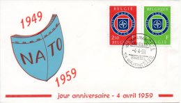 BELGIQUE. N°1094-5 De 1959 Sur Enveloppe 1er Jour. OTAN. - OTAN