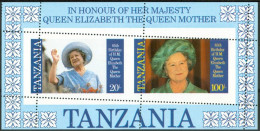 1985 Tanzania Elisabeth 85°Anniversario Della Regina Madre Block MNH** Variety -Zz8 - Erreurs Sur Timbres