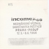 J2187 - Czechoslovakia (1945-79) Control Imprint Stamp Machine (R!): International Exhibition Automatic Computers 1966 - Computers