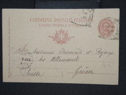 ITALIE-Entier Postal De Rome Pour Genéve En 1896        à Voir  P6055 - Stamped Stationery