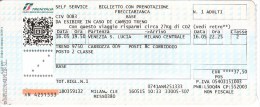 Italy ,  Venezia S.Lucia - Milano Centrale  , Railway  Ticket  ,   2015 - Europe