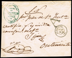 ALICANTE PREF. - ALICANTE 22N - 1860 FRONTAL CIRC. MARCA DE ABONO A A ONTENIENTE - ...-1850 Prephilately