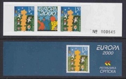 Europa Cept 2000 Bosnia Herzegovina Serbia Booklet With Strip Of 2x1 Value + Label (numbered) ** Mnh (22277) - 2000