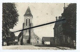 CPSM Tachée - Villiers St Saint Georges - Place De L'église - Mairie - Villiers Saint Georges