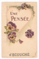 D61. UNE PENSEE D' ECOUCHE. FANTAISIE Coeur, Fleurs Pensées, Trèfles. - Ecouche