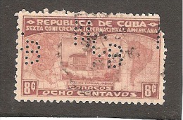 Perforadas/perfin/perfore/lochung     Republica De Cuba 1928 10 Centavos Sc # 288  Ed # 227 NCB - Gebruikt