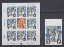 Europa Cept 2000 Kosovo/Serbia Mini M/s  + Normal Stamp ** Mnh (22321) PRIVATE ISSUE - 2000