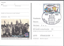 Europa 1989 Philatelia 89 Philatélie Cologne Oblitération 1490 1990 500 Ans De La Poste - Illustrated Postcards - Used