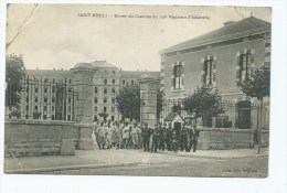 CPA TRES ANIMEE ST SAINT MIHIEL, ANIMATION A L'ENTREE DES CASERNES DU 150 E REGIMENT D'INFANTERIE, MEUSE 55 - Saint Mihiel