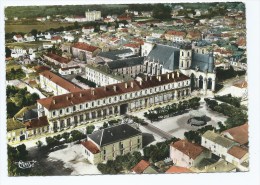 CPSM COLORISEE ST SAINT MIHIEL, VUE AERIENNE SUR LA PLACE DU SAHARA ET LA PLACE DES MOINES, MEUSE 55 - Saint Mihiel