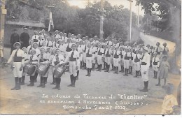 SUISSE - La Colonie De Vacances Du "Chantier" En Excursion à HERMANCE - Dimanche 7 Août 1910 - CARTE PHOTO - Hermance