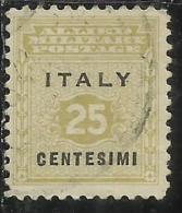 OCCUPAZIONE ANGLO-AMERICANA SICILIA 1943 CENT. 25 USATO USED OBLITERE´ - Britisch-am. Bes.: Sizilien