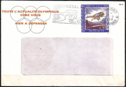 Lettre De  MONACO Le 23 9 1968  J.O.de  MEXICO 1968   Saut En Hauteur SEUL Sur LETTRE Avec PUBLICITE Au Verso - Cartas & Documentos