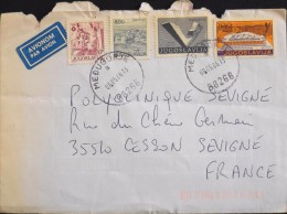 Enveloppe AVIONOM PAR AVION - 4 Timbres Yougouslavie - Datée Médugorje 08.05.1986 - Bon état - - Covers & Documents