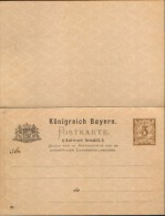 German States/Bayern - Postal Stationery Postcard With Paid Answer Unused 1895/96 - P45/03,3pf,brown,Wz.5Z - 2/scans - Other & Unclassified