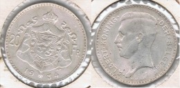 BELGICA ALBERTO 20 FRANCS 1934 PLATA SILVER - 20 Frank & 4 Belgas