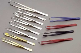 DAVO 29647 Gold Plated Tweezer Model Round (type 47) (7), (each) - Other & Unclassified