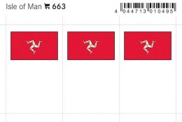 Lindner 663 Flag-stickers: Isle Of Man, 24 X 38 Mm - Pack Of 6 - Other & Unclassified