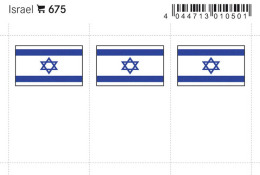 Lindner 675 Flag-stickers: Israel, 24 X 38 Mm - Pack Of 6 - Autres & Non Classés