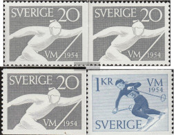 Sweden 388A,Dl,Dr,389A (complete Issue) Unmounted Mint / Never Hinged 1954 Ski-WM - Neufs